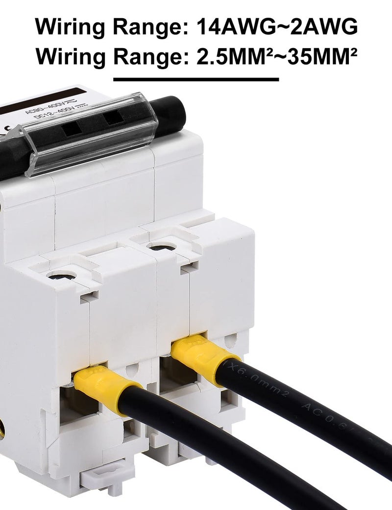 DIHOOL Solar Disconnect Switch, 120 Amp 2 Pole, DIN Rail Mount, Non Polarized, 12V 24V 48V 400V, AC/DC Circuit Breaker, RV Battery Isolator, PV Array MCB, Thermal Magnetic Trip - Image 5